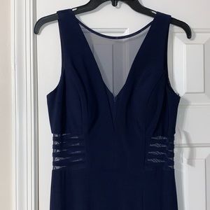 Navy blue floor length dress